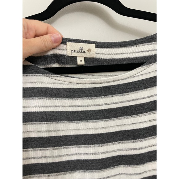 Anthropologie Black and White Striped Long Sleeve Dress - Picture 3 of 4